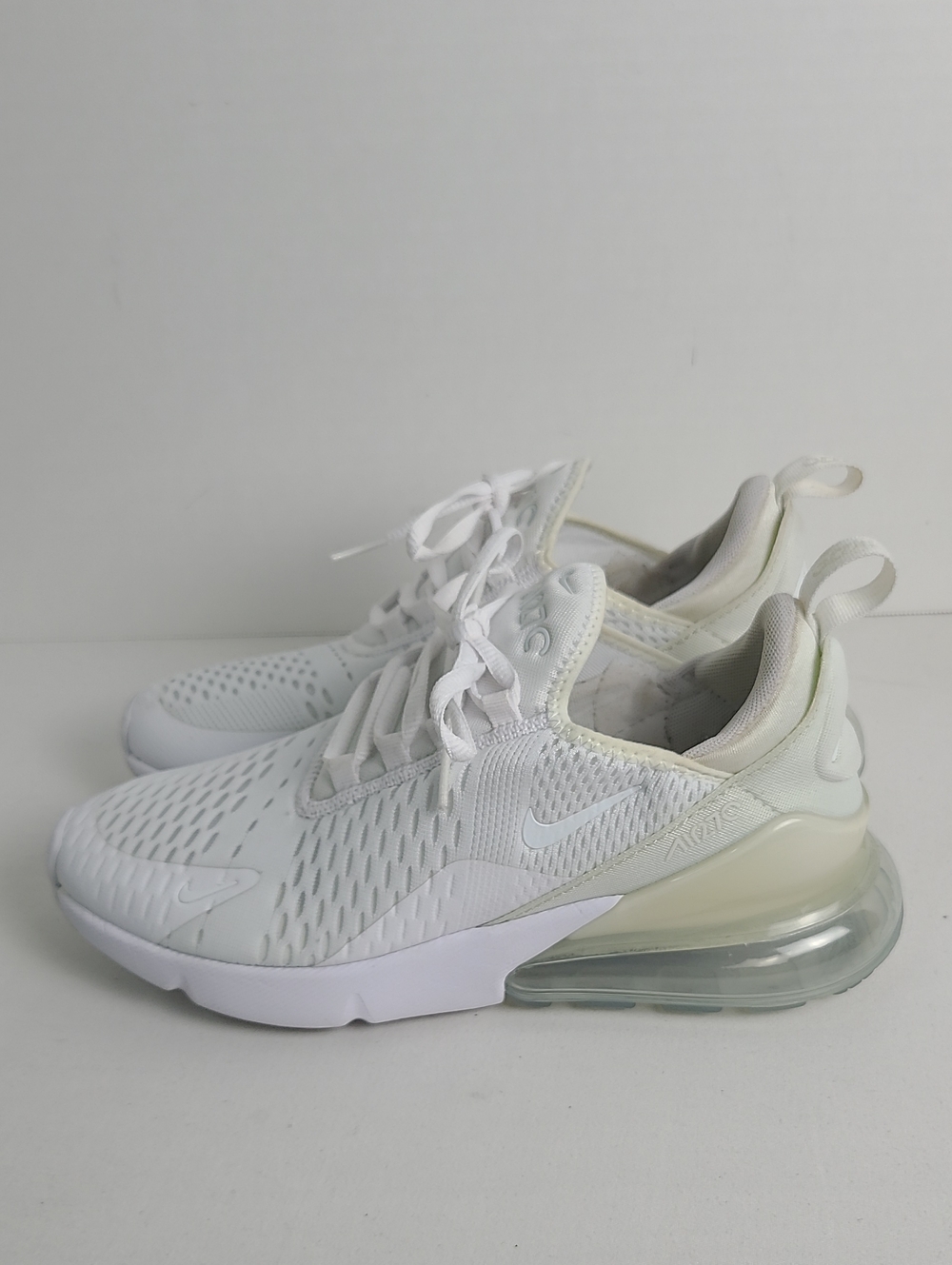 Nike Air 270 Air Max Tennis Shoes Sneakers All White Size 6.5Y - Picture 6 of 15